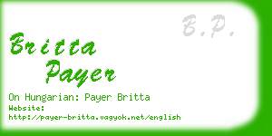 britta payer business card